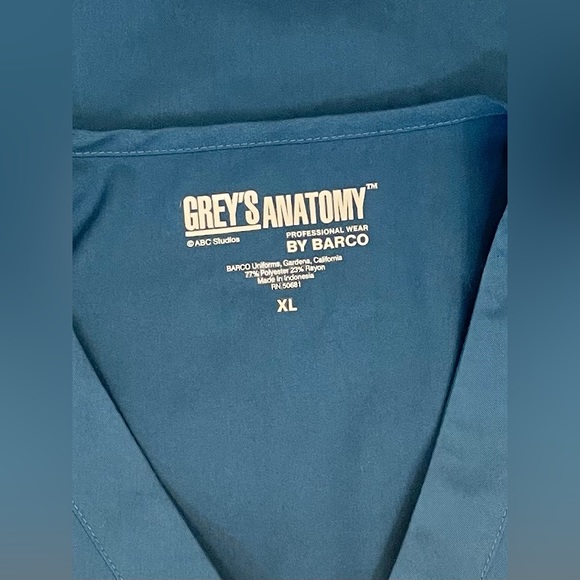 NEW Greys Anatomy Matching Scrub SET Classic Drawstring Pants & Mock Wrap Top XL - Picture 12 of 13